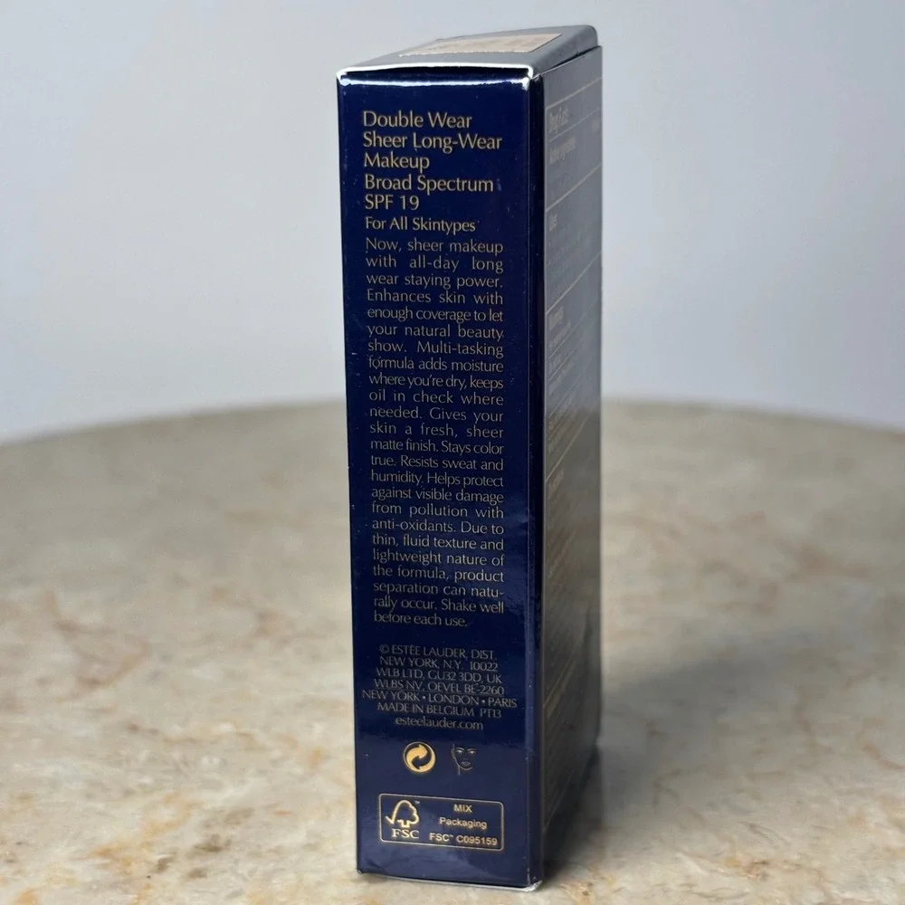 Estee Lauder‎ Double Wear Sheer Makeup 1W1 Bone 1oz SPF 19 Matte Foundation